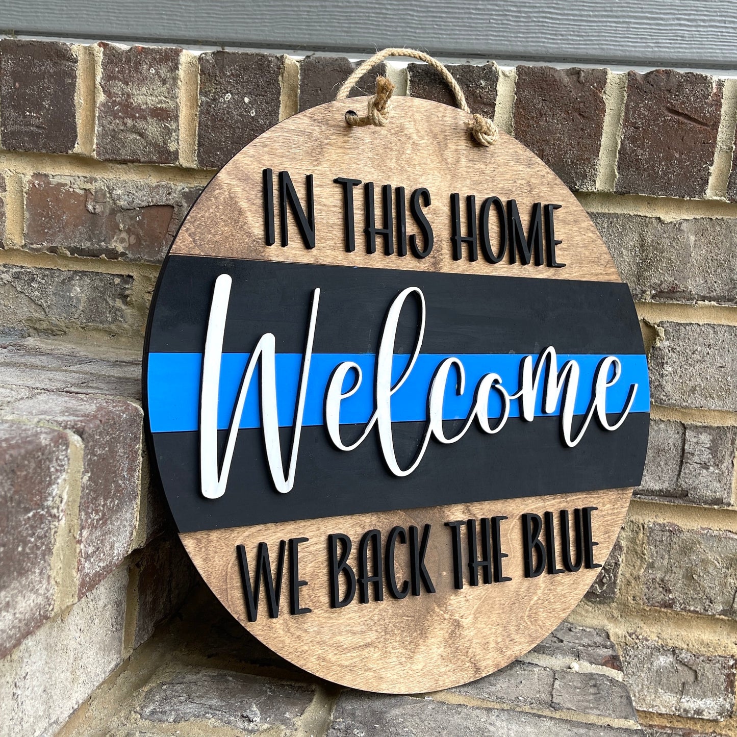 Wooden Police 'Back the Blue' Door Hanger